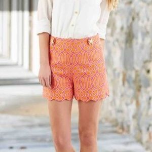 Mud Pie Pink and Orange Scallops Shorts